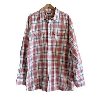 Proper Cloth Rose & Blue California Plaid Cotton Long Sleeve Button Down Men 2XL